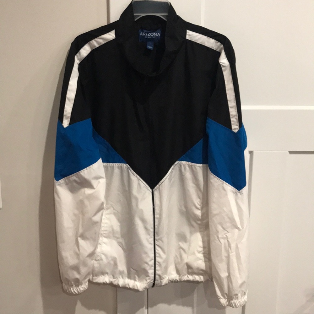 White Black Blue Arizona Jean CO Track Jacket